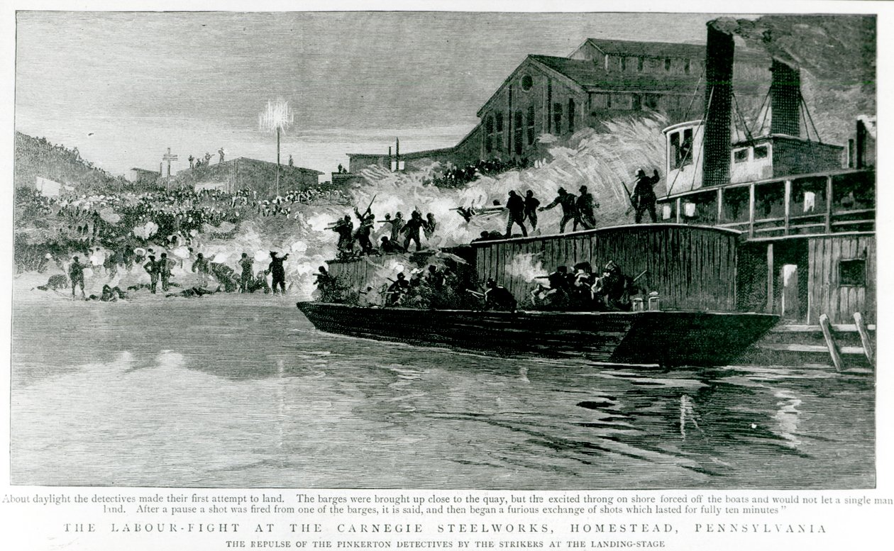 The Labour-Fight at the Carnegie Steelworks, Homestead, Pennsylvania, de 
