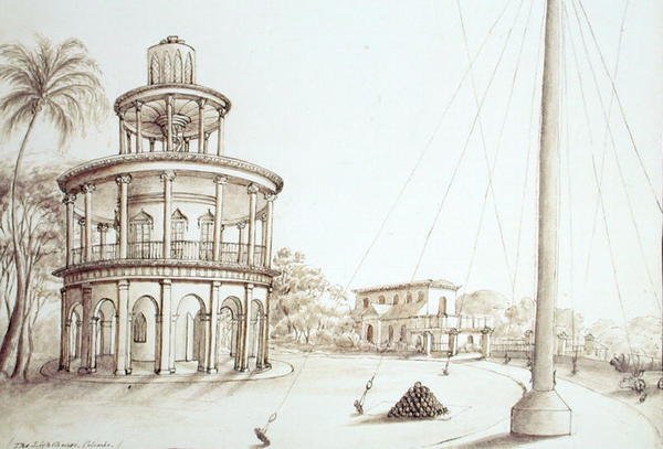 O Farol em Kandy (caneta e tinta sobre papel) de English School