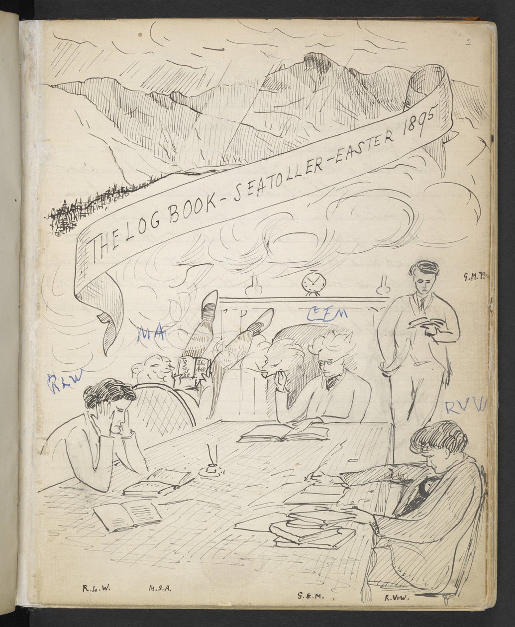 The Log Book, Seatoller, Páscoa 1895 (caneta e tinta no papel) de English School