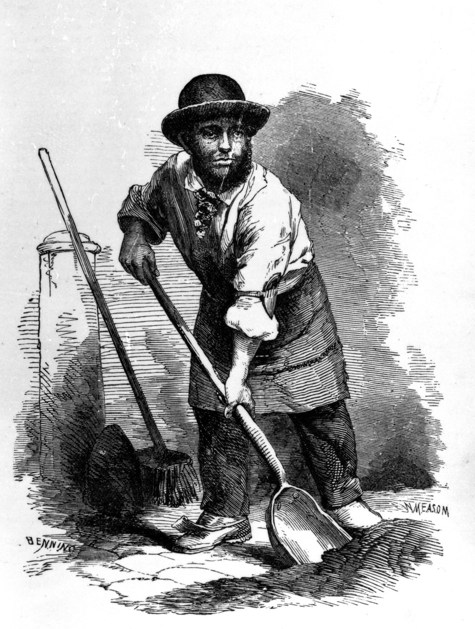 O London Scavenger, ilustração de &39;London Labour and the London Poor&39;, de Henry Mayhew, c.1840s de English School