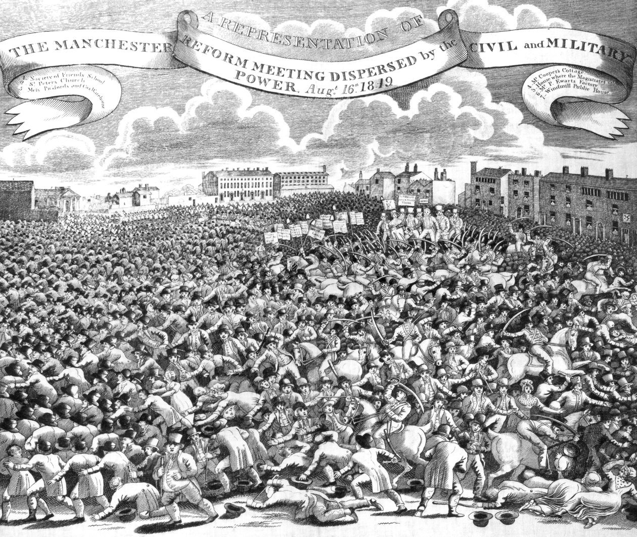 Reunião de Reforma de Manchester Dispersada pelo Poder Civil e Militar, 16 de agosto de 1819 de English School
