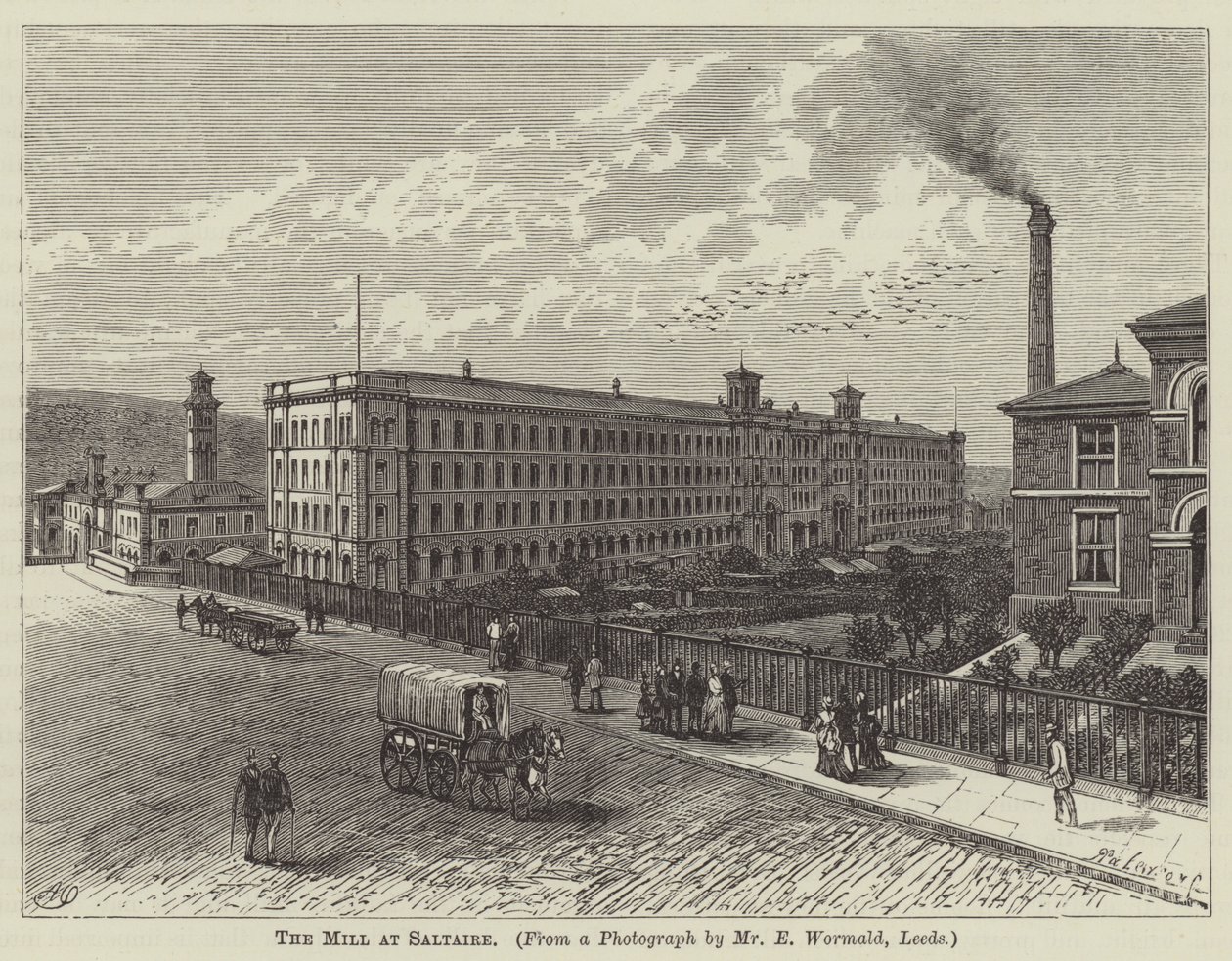 O moinho de Saltaire (gravura) de English School