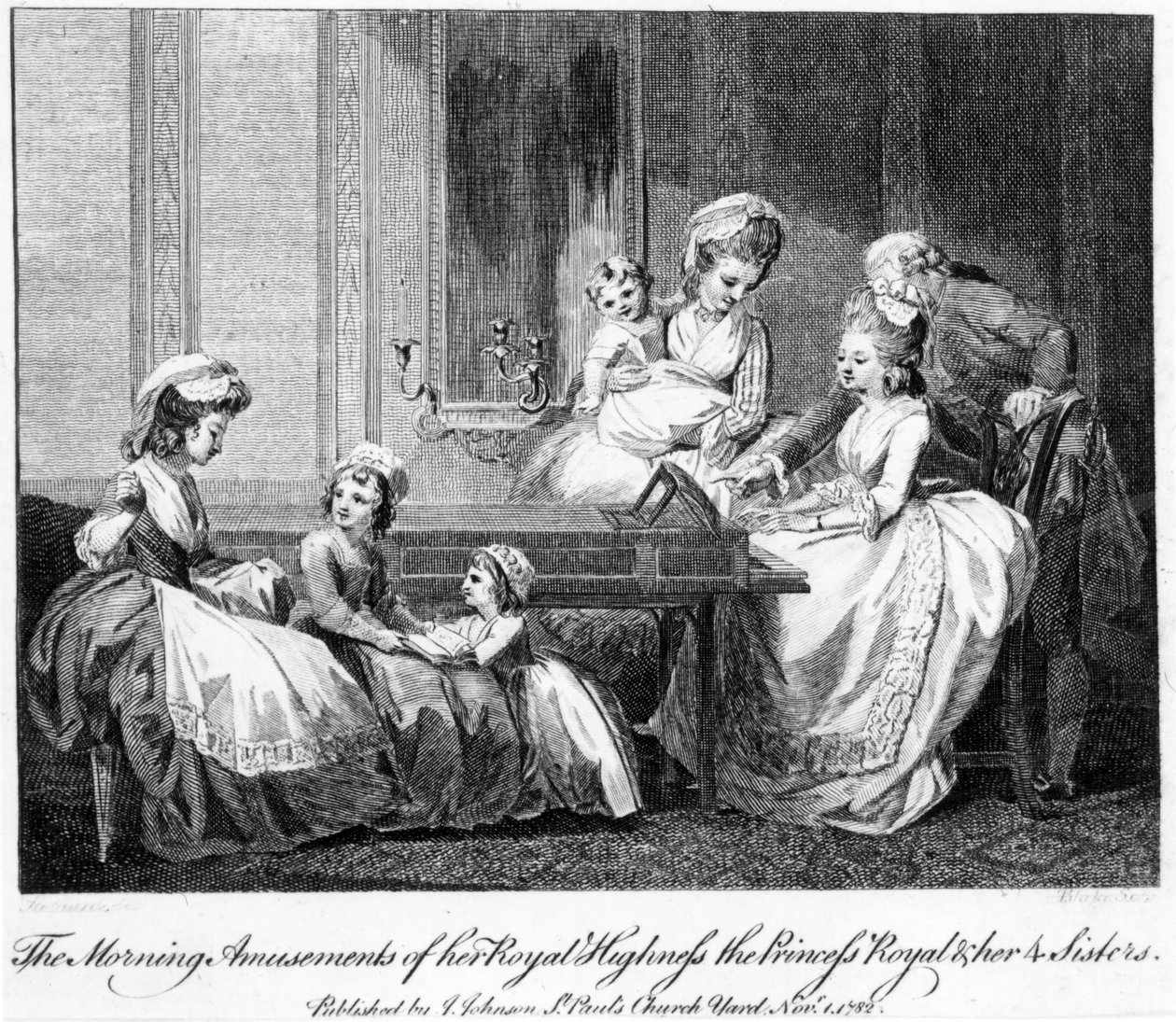 The Morning Amusements de sua Alteza Real a Princesa Real e suas 4 irmãs, 1782 de English School