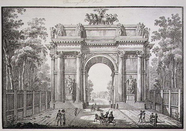 Os Portões de Narva, São Petersburgo (Litho) de English School