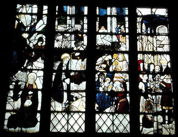 A Natividade, Adoração dos Magos e a Apresentação no Templo, c.1500 (detalhe ver também 18566) de English School