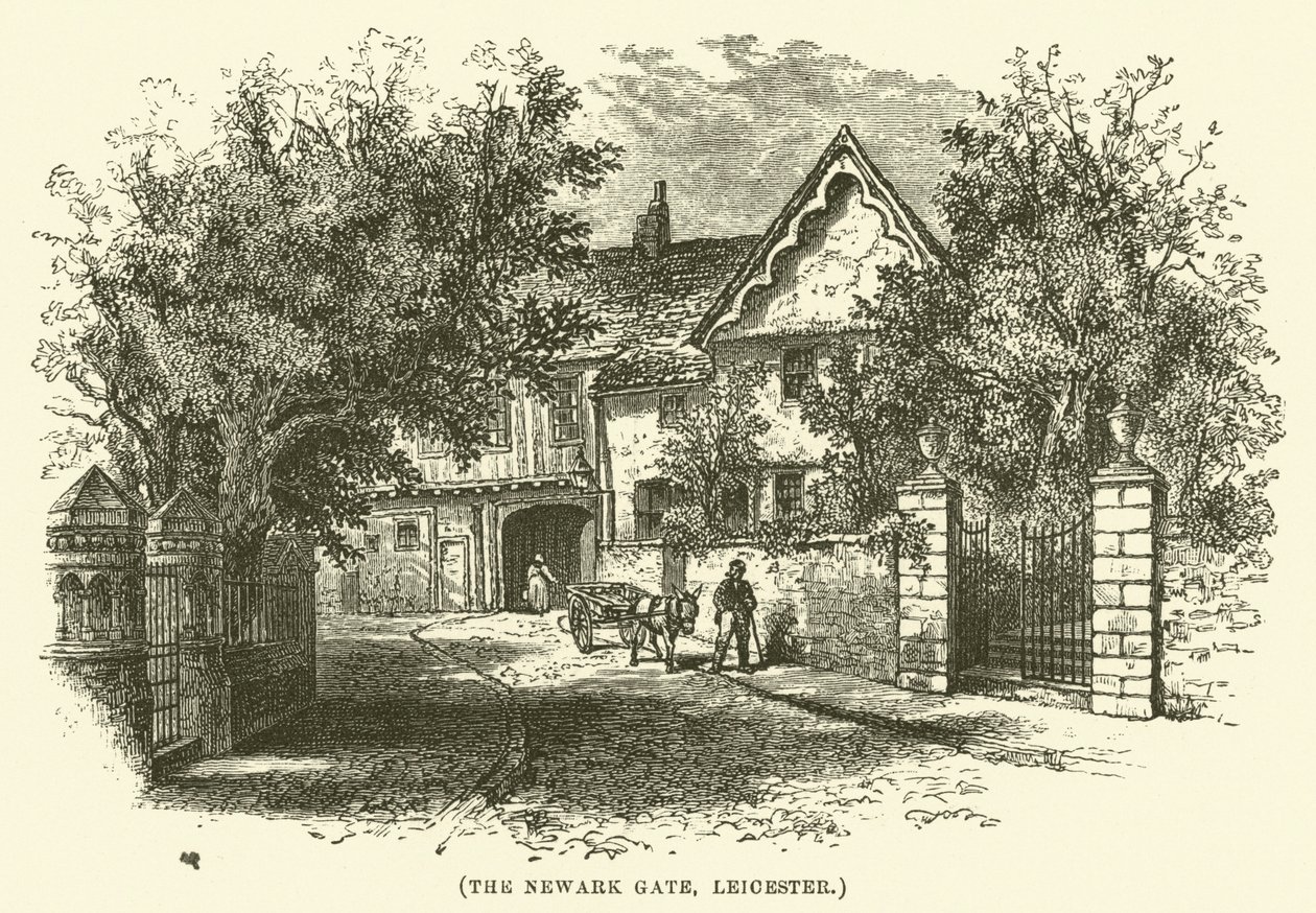 The Newark Gate, Leicester (gravura) de English School
