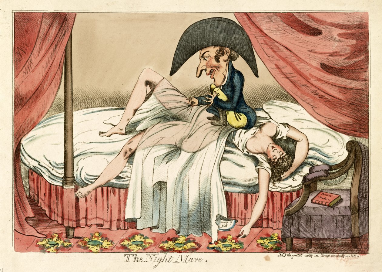 A Égua da Noite, pub. 1790 (gravura colorida à mão) de English School