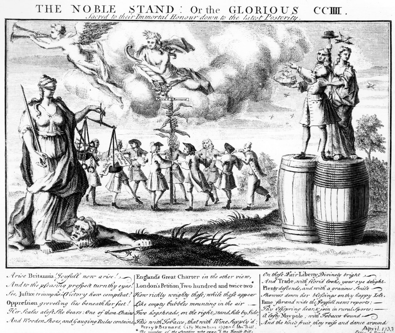 The Noble Stand, ou o Glorioso CCIII Sagrado à sua Honra Imortal até a posteridade, c.1733 de English School