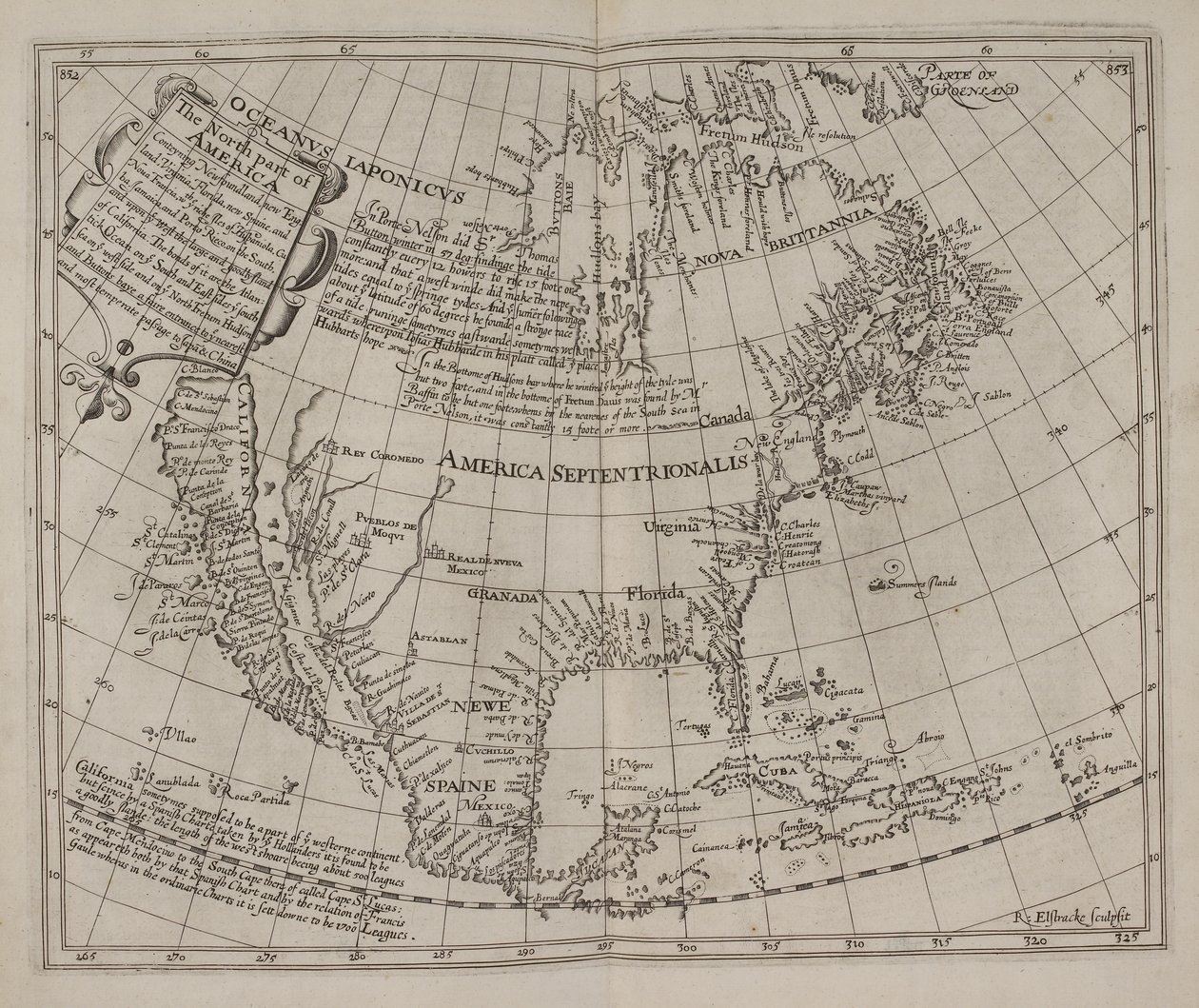 A parte Norte da América: desprezando Newfoundland, New England, Virginia..., Henry Briggs de English School