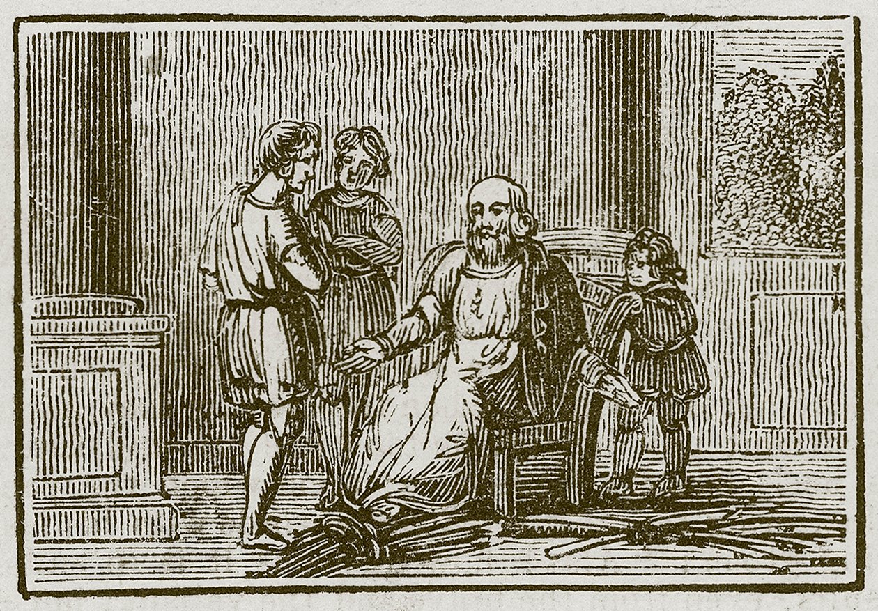 O Velho e os seus Filhos (gravura) de English School