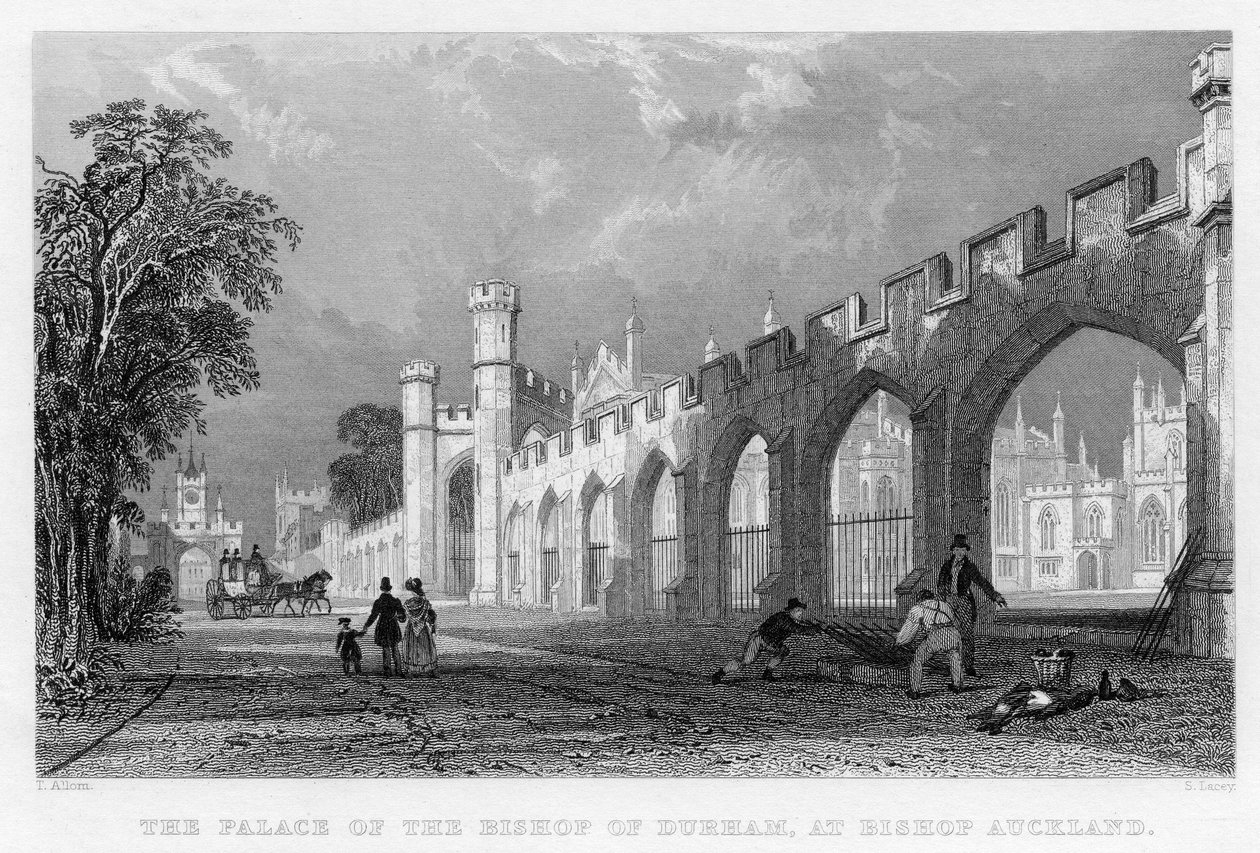 O Palácio do Bispo de Durham, no Bispo Auckland, 1833 de English School