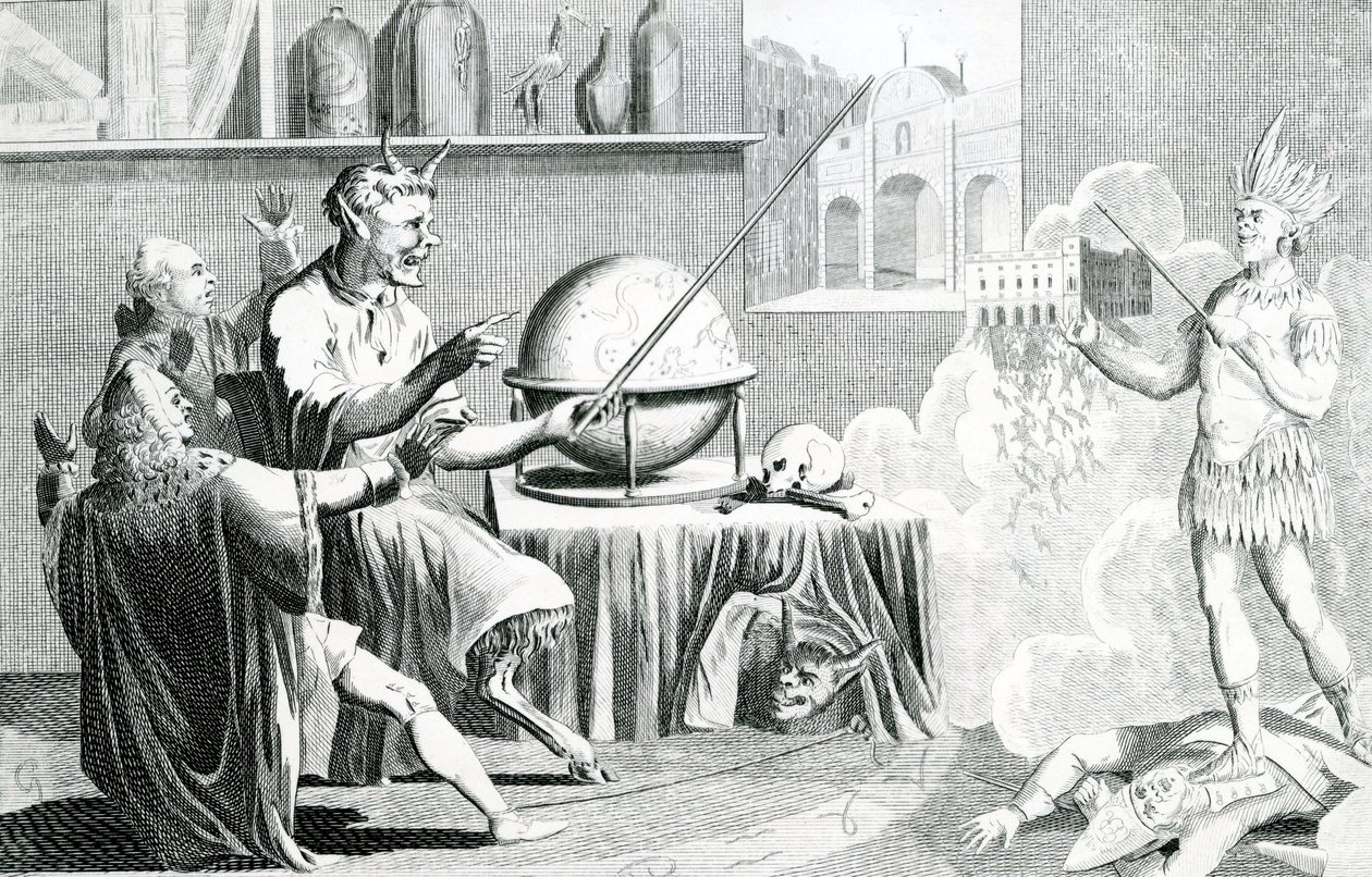 O Parlmt. dissolvido, ou, o diabo turnd cartomante, gravado por G. Terry, por volta de 1774 de English School
