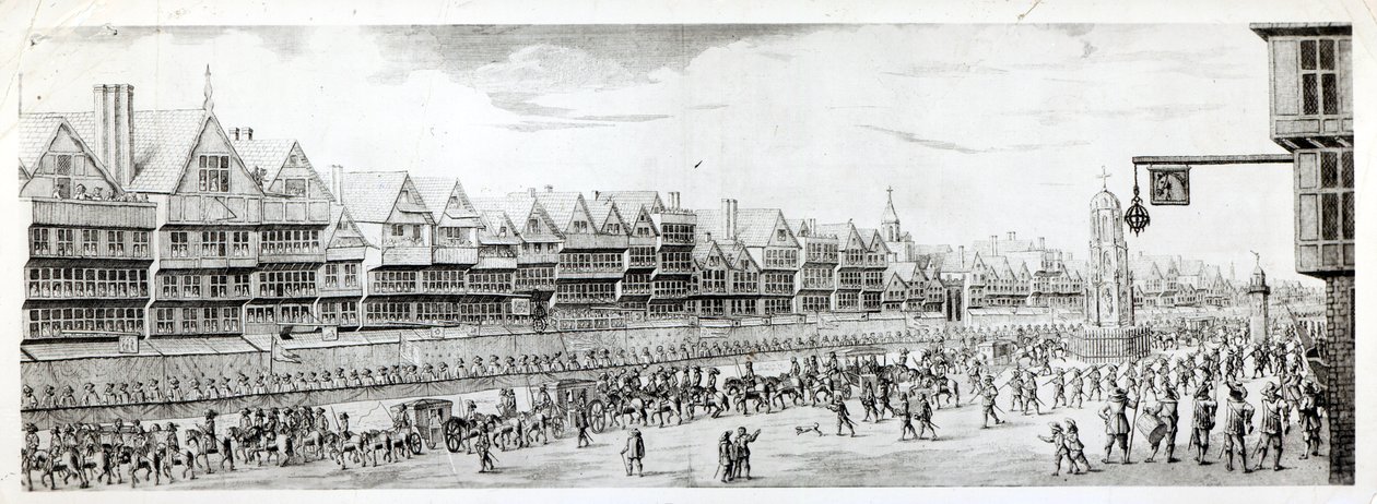 A Procissão de Marie de Medici ao longo de Cheapside, 1638, publicado por William Herbert (1771-1851) e Robert Wilkinson (fl.1785-1825) 1809 de English School