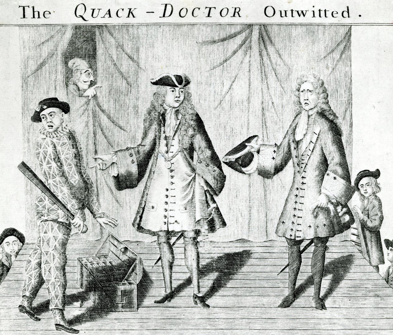 O Quack Doctor Outwitted, publicado por Sutton Nichols, 1558 de English School