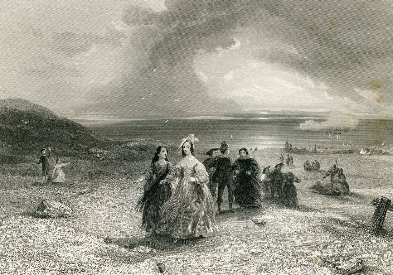 A Rainha em Burlington, por R. Wallis, 1844 de English School