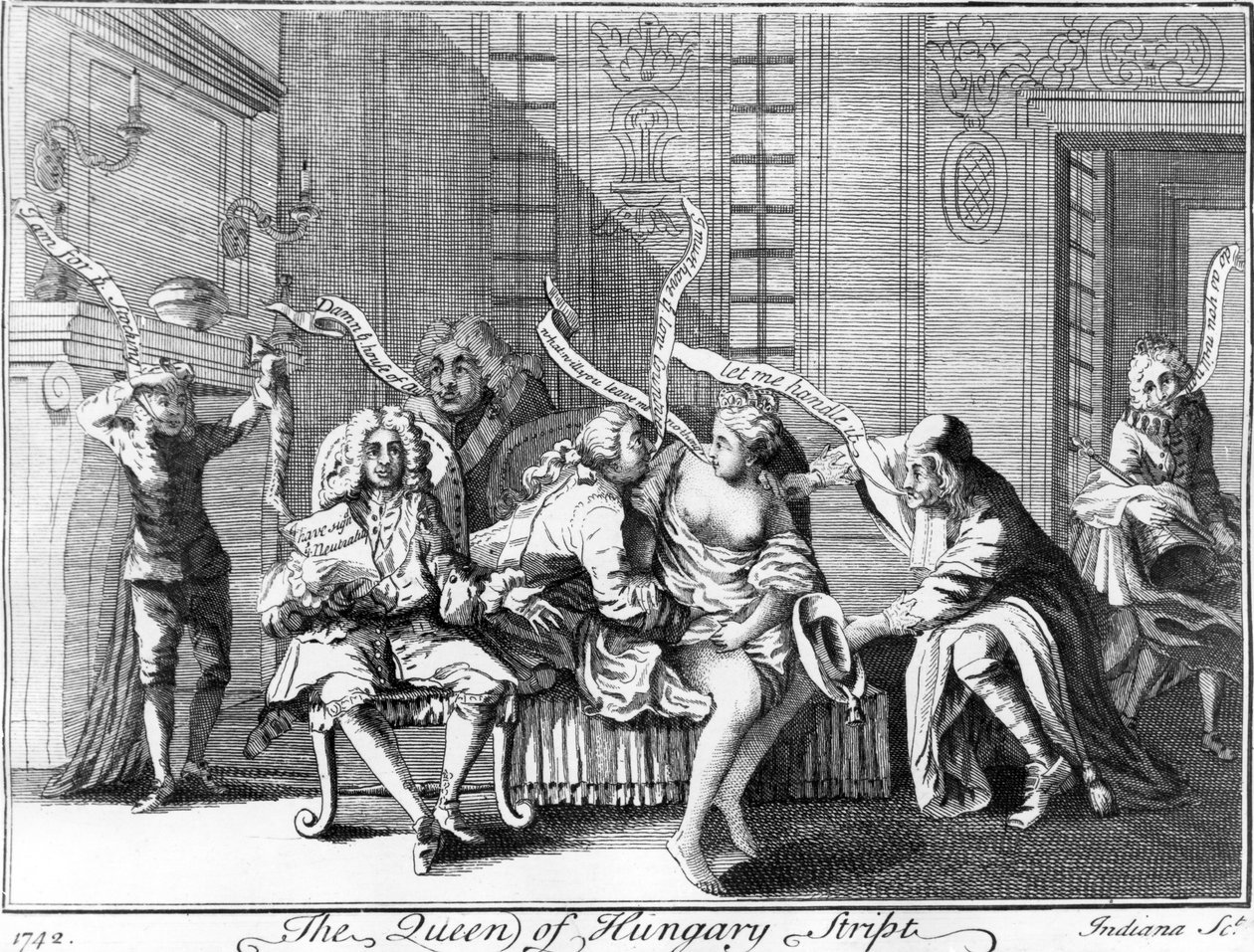 A Rainha da Hungria Stript, 1742 de English School