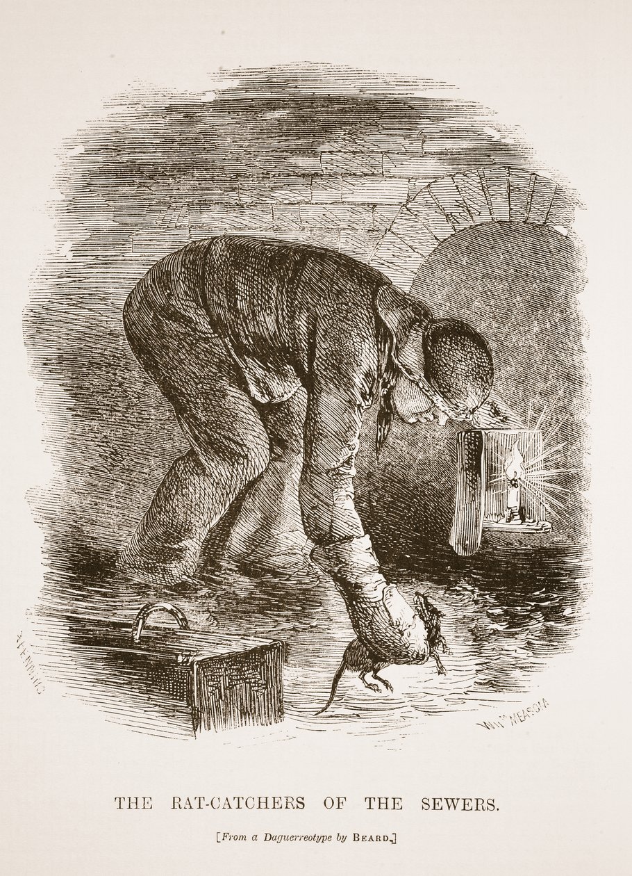 Os Rato-coletores dos esgotos, do daguerreotype por Richard Beard, ilustração do trabalho de Londres e London Poor por Henry Mayhew, bar. 1862 de English School