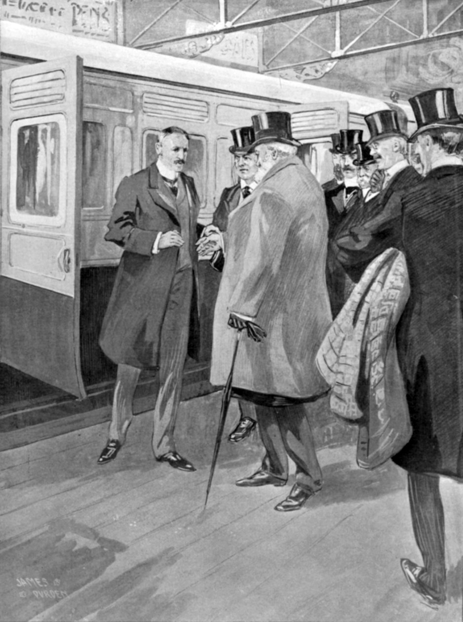 A recepção do senhor Milner, ilustração do rei, junho 1 1901 de English School