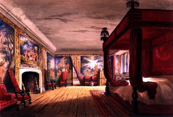 The Red Room, Cotehele House, c.1830-40 (cor litho) de English School