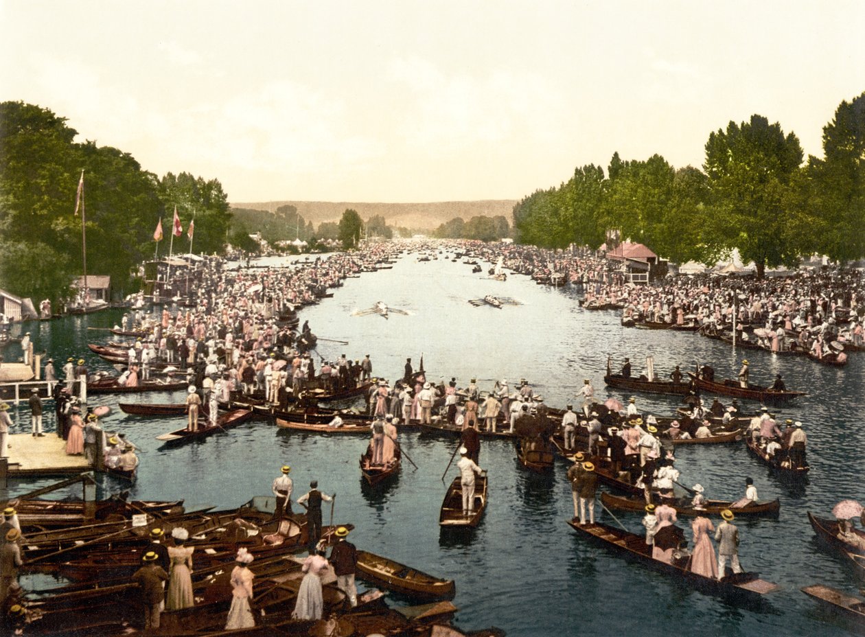 O Regatta Course II, Henley-on-Thames (foto colorida à mão) de English School