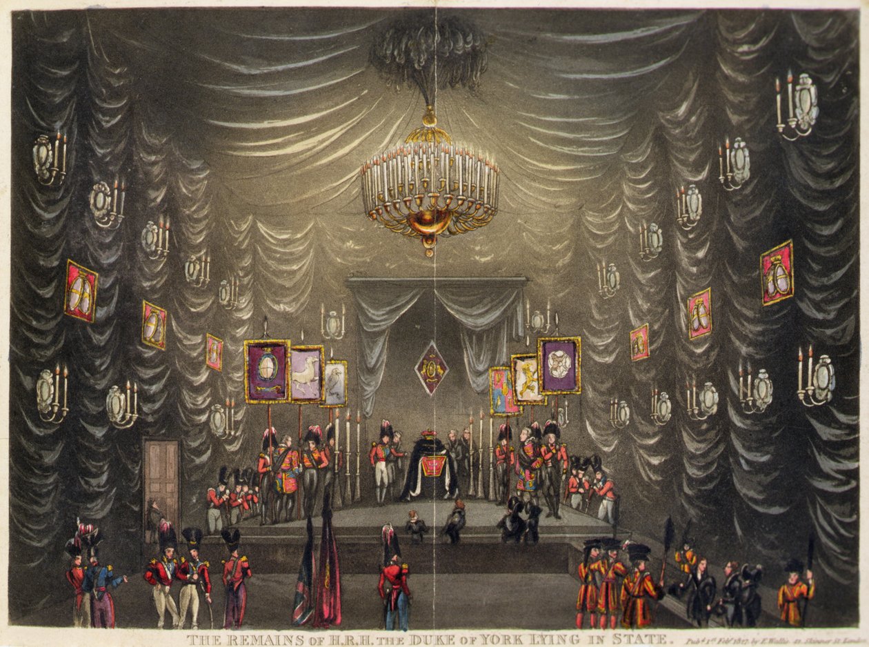 The Remains of H.R.H. the Duke of York Lying in State, pub. by E. Wallis de English School