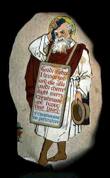The Return of Sir Christmas, c.1850 (cor litho) de English School