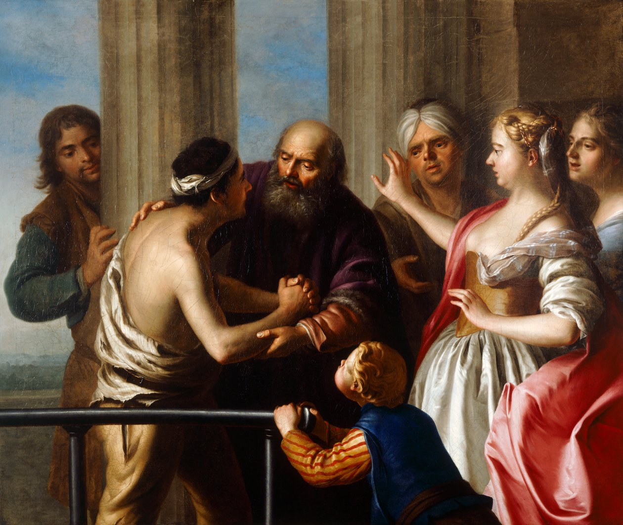 O regresso do Prodigal Son (óleo sobre tela) de English School