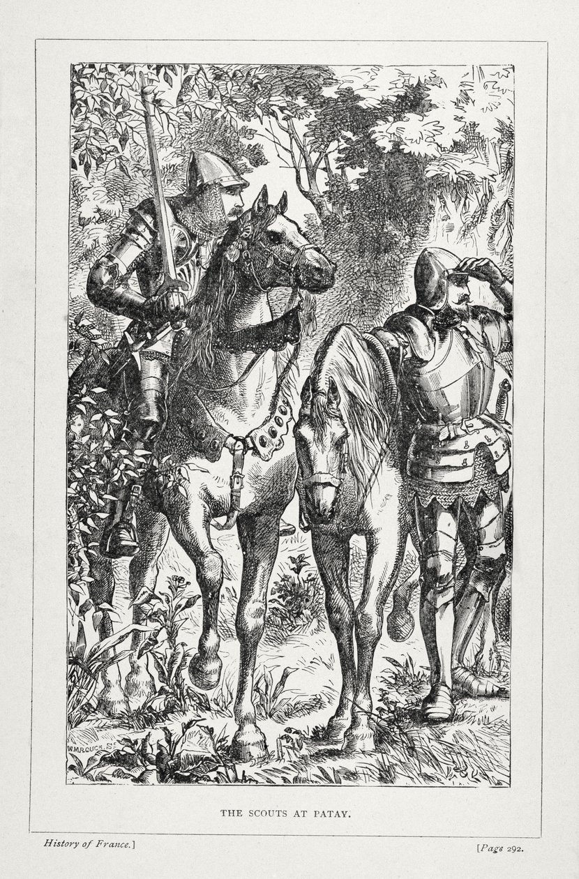 The Scouts at Patay, de The History of France, de Emile de Bonnechose, publicado pela Ward, Lock and Co, Londres de English School