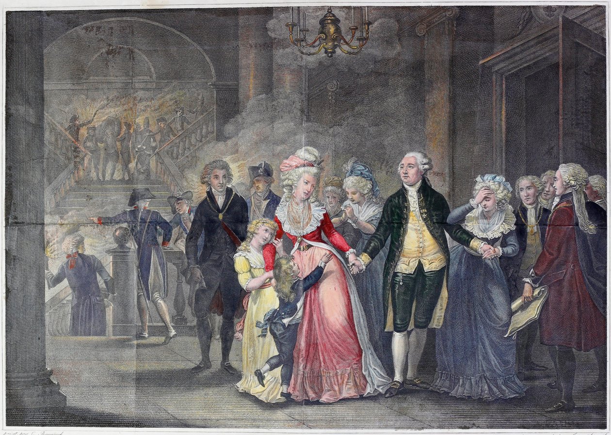 A separação de Luís XVI de sua família de English School