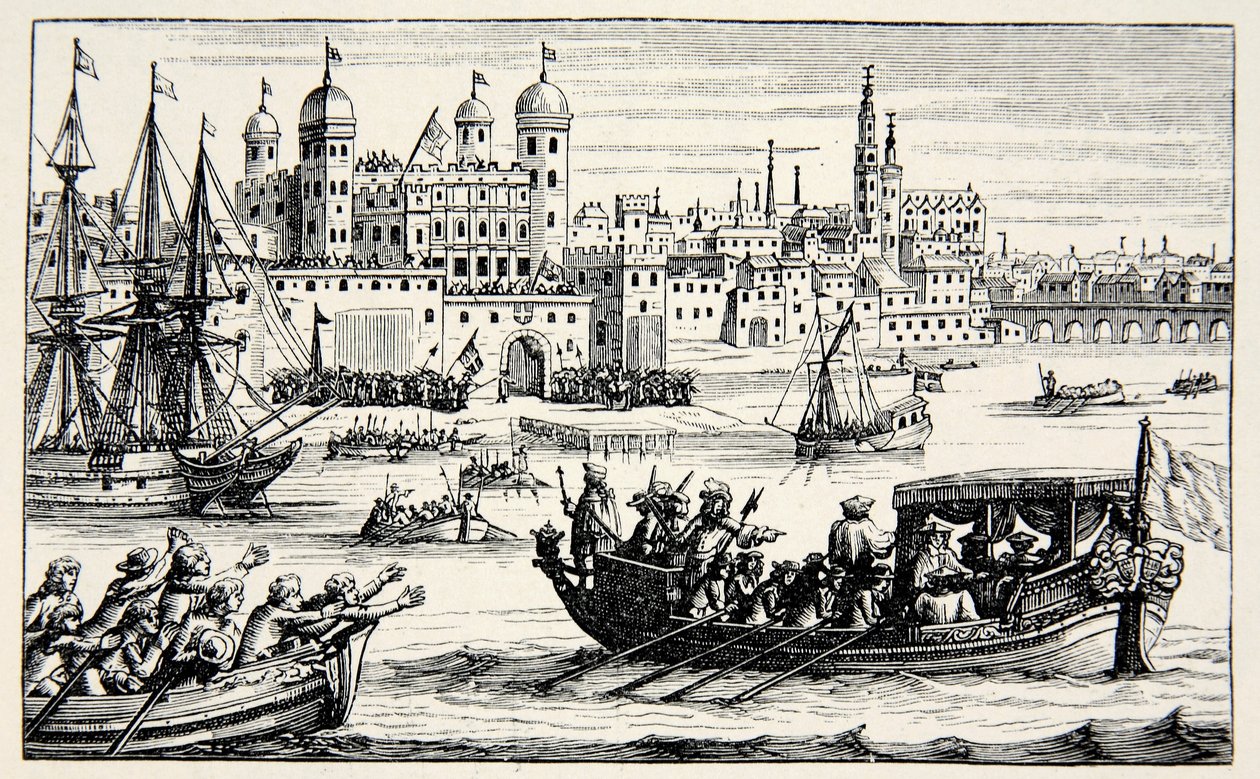 Os Sete Bispos indo para a Torre, abril de 1688 de English School