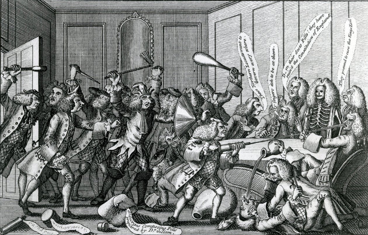 O Cerco de Warwick-Castle, ou A Batalha entre os Fellows e Licenciados, 1768 de English School