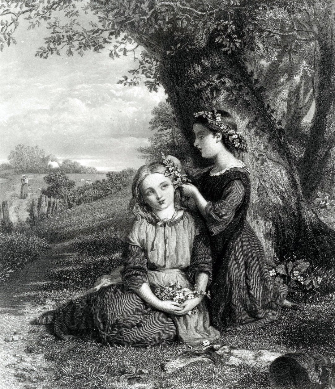 The Sisters, publicado no Art Journal (1867), gravado por C. Cousen, 1867 de English School