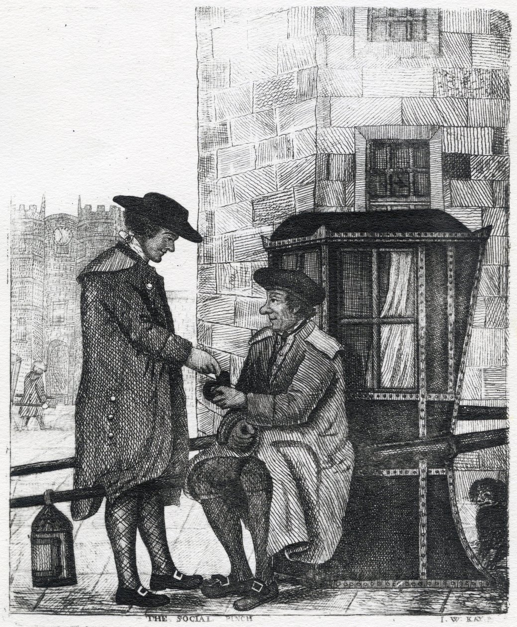 The Social Pinch, impressão feita por William Kay, 1784-1813 de English School