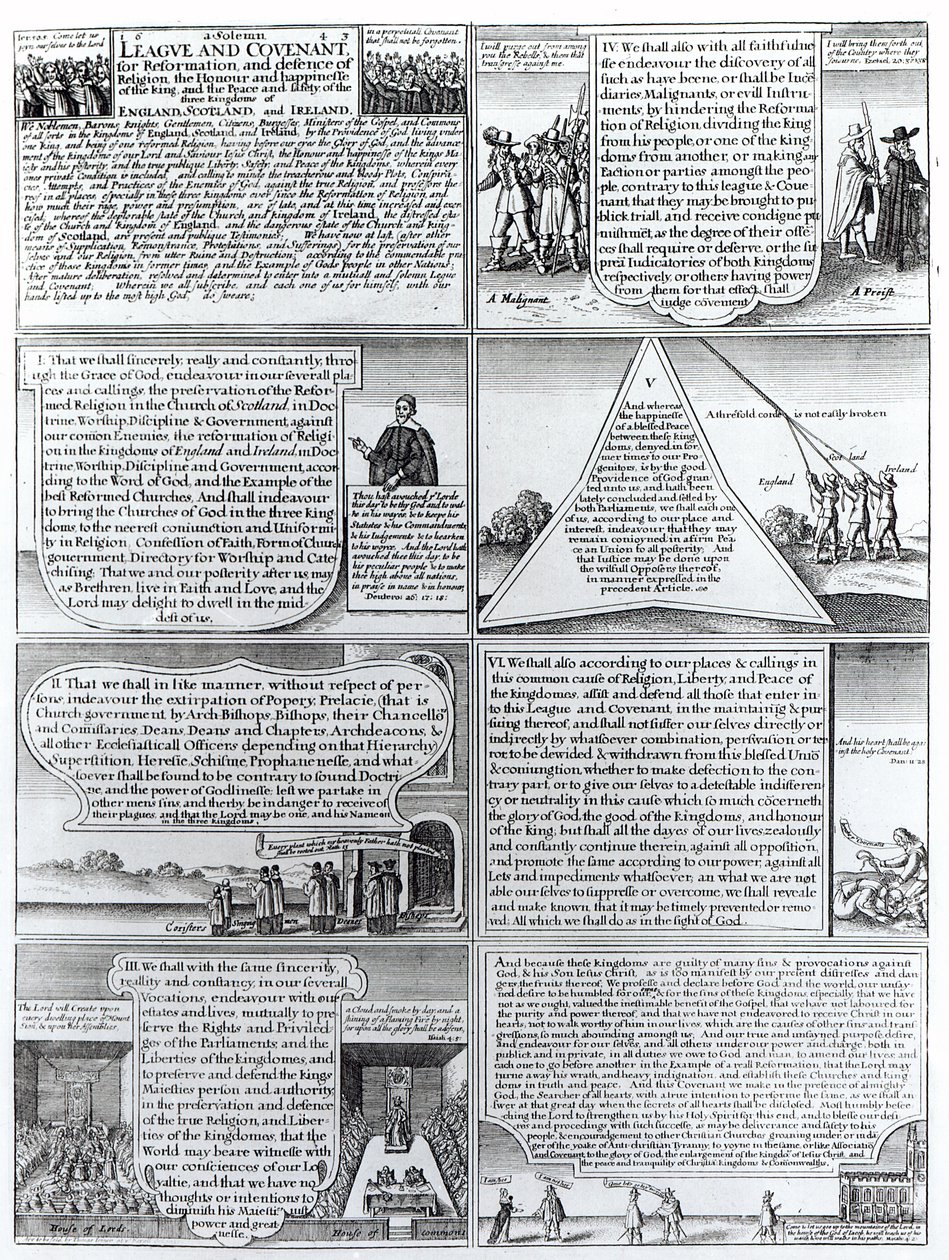 A Solene Liga e Aliança de 1643, gravada por W. Hollar (1607-77) de English School