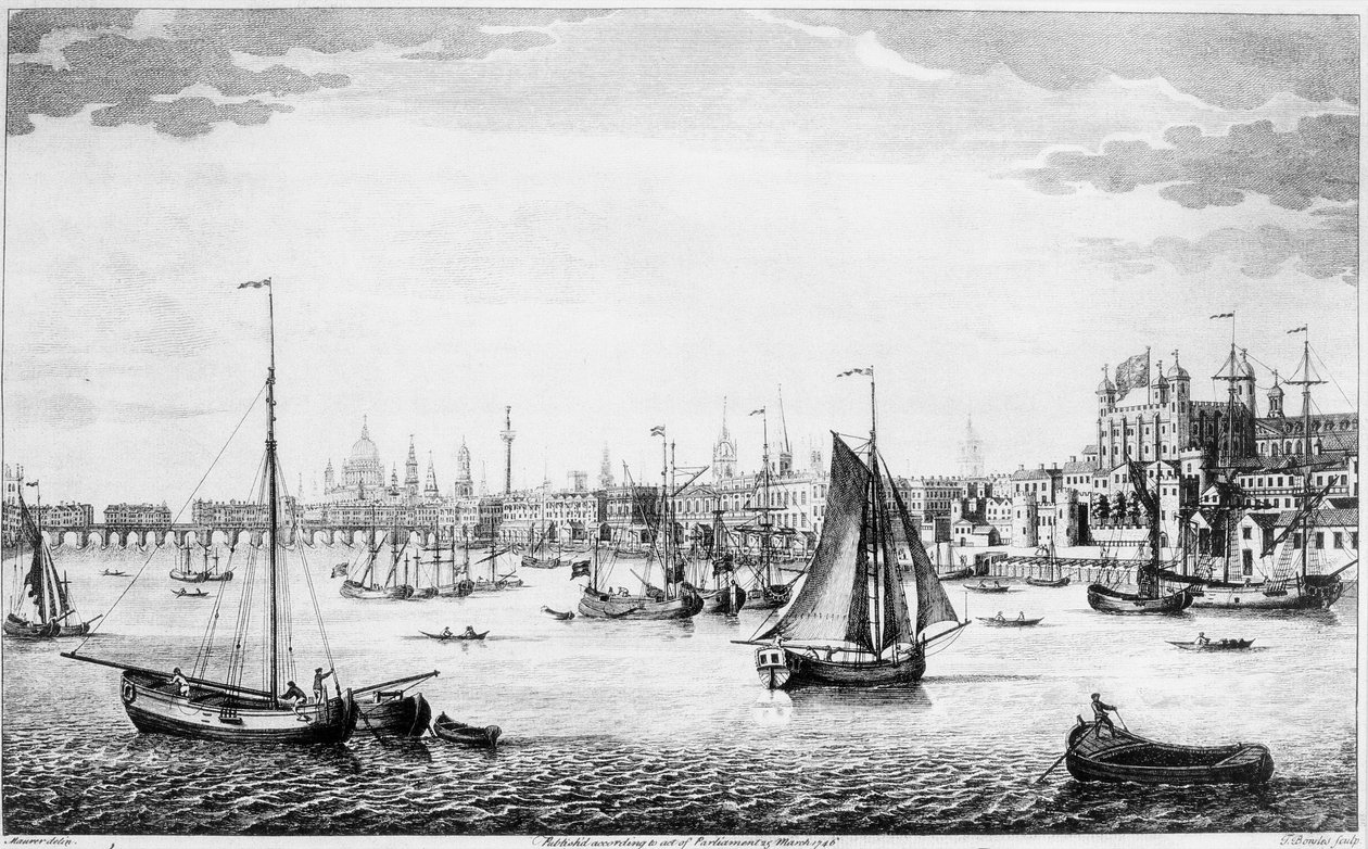 The South East Prospect Of London (gravura) de English School