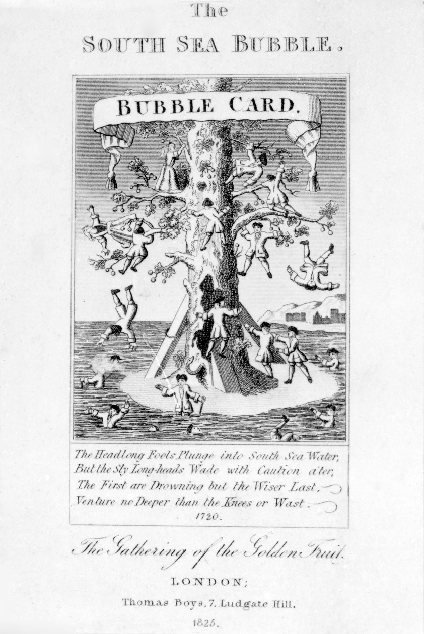 The South Sea Bubble, impressão feita por Thomas Boys, 1825 de English School