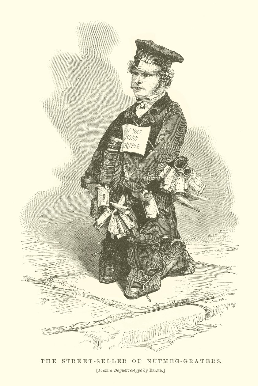 O vendedor ambulante de noz-moscada (gravura) de English School