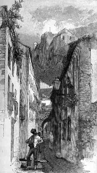 The Street Beneath the Alcazar, Málaga, Espanha, de 