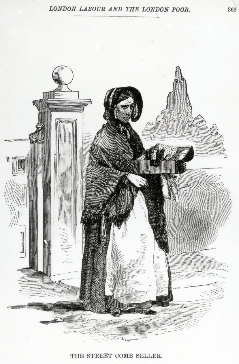 O vendedor de pêlos de rua, c.1840 de English School