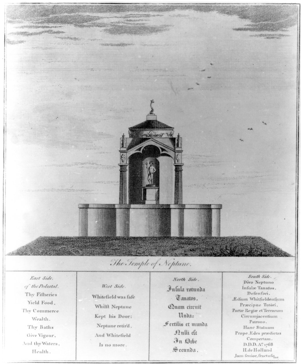 O Templo de Netuno em Kingsgate na Ilha de Thanet, 1768 de English School