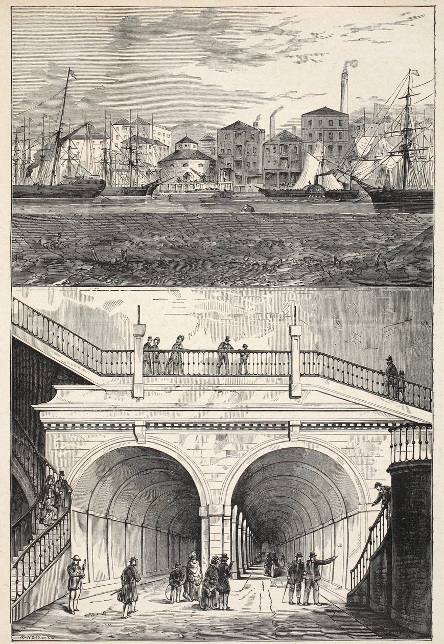 O Thames Tunnel (como apareceu quando originalmente aberto para o tráfego) de English School