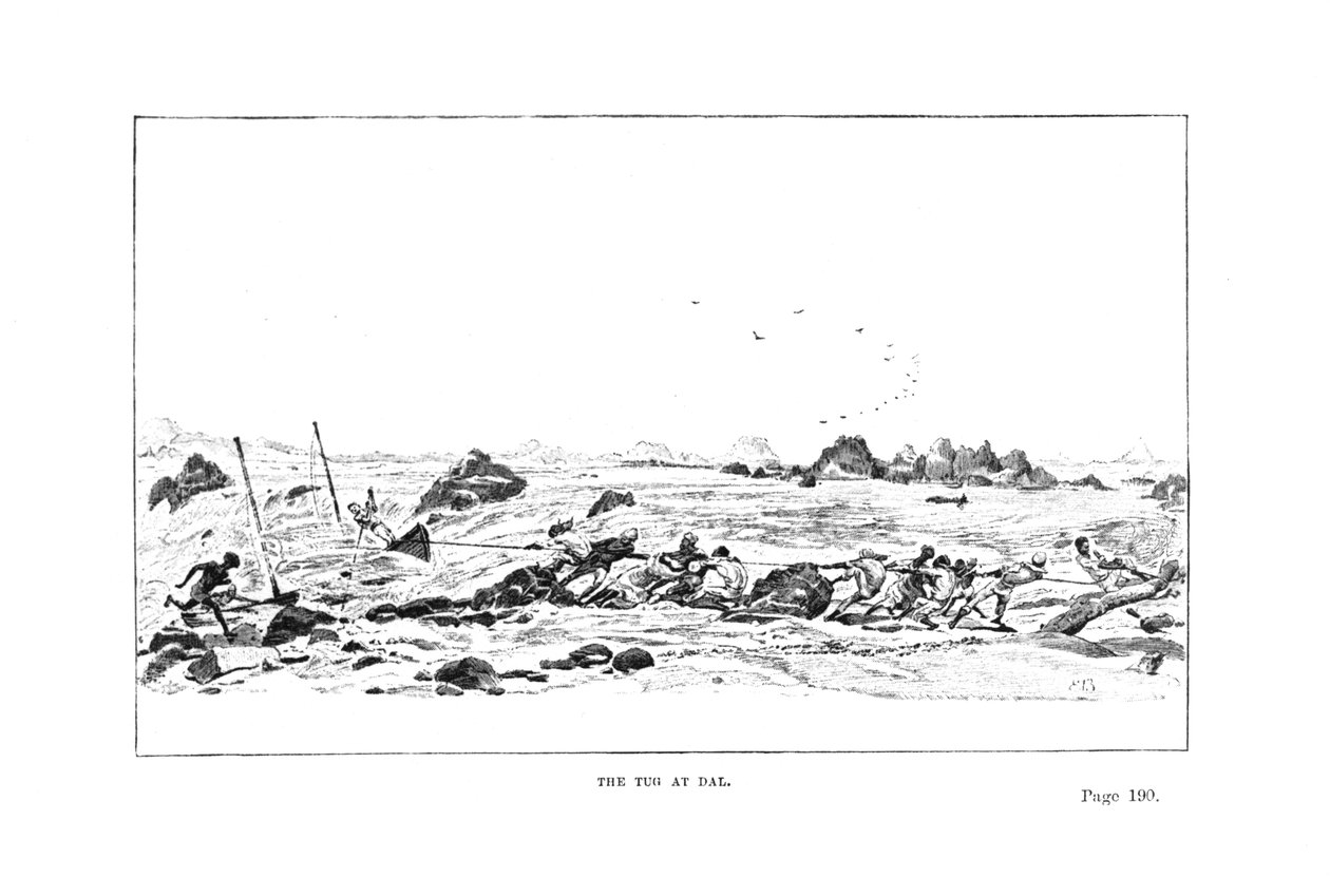 O puxão em Dal, da campanha das cataratas pelo general William Francis Butler, publicado em 1887 de English School