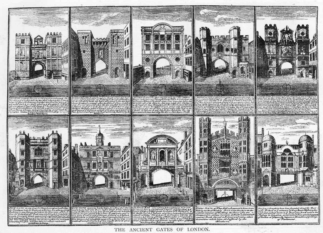 Os doze portões antigos da cidade de Londres de English School