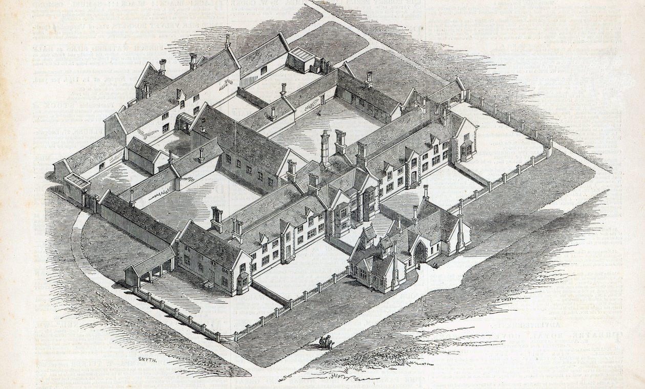 O Union Workhouse a ser erguido em Canterbury, do The Illustrated London News, em 7 de novembro de 1846 de English School