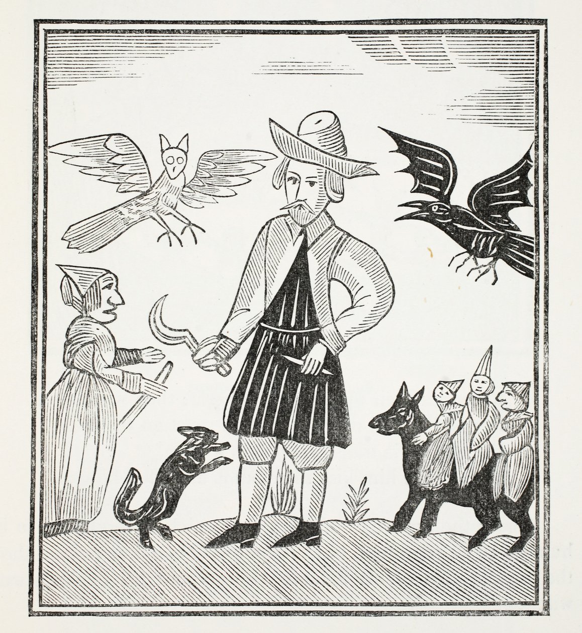 A bruxa das florestas, ilustração dos Chap-livros do século XVIII por John Ashton, bar. 1882 de English School