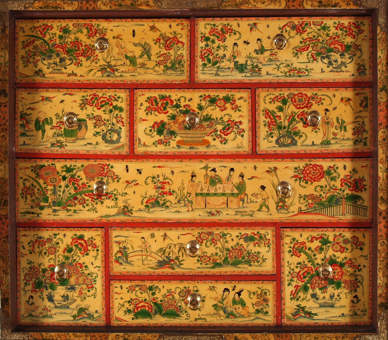 The Witcombe Cabinet, c.1697 (madeira japanizada e prateada) de English School
