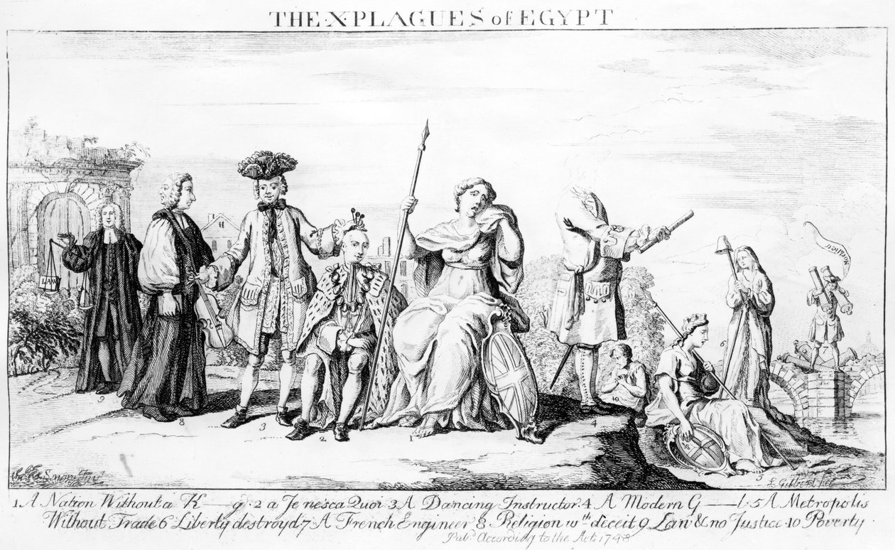 As X pragas do Egito, c.1749 de English School