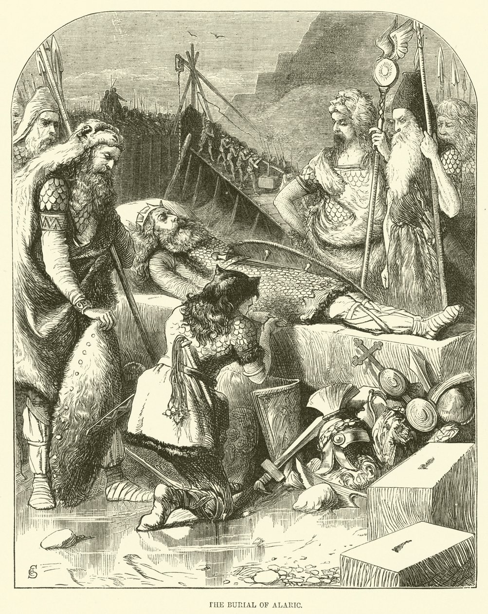 O enterro de Alarico (gravura) de English School