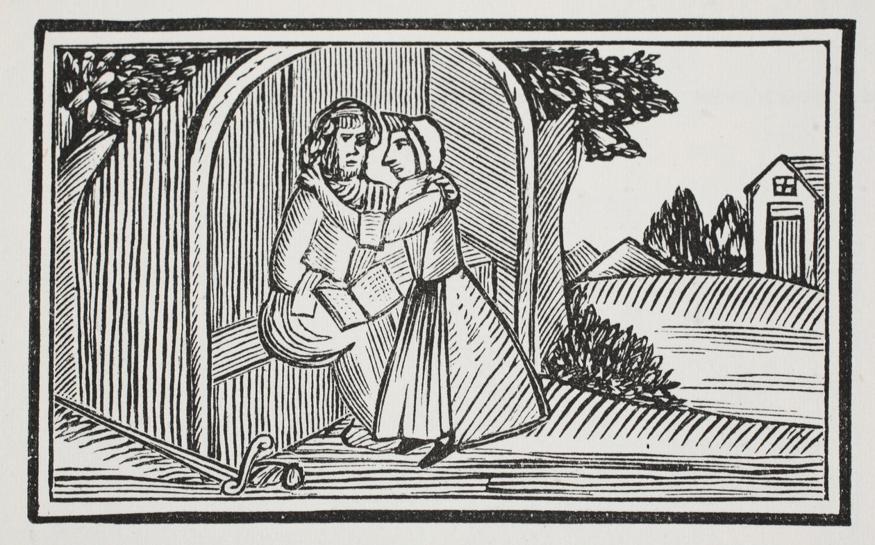 A morte de Guy, ilustração de Chap-books do século XVIII por John Ashton, pub. 1882 de English School