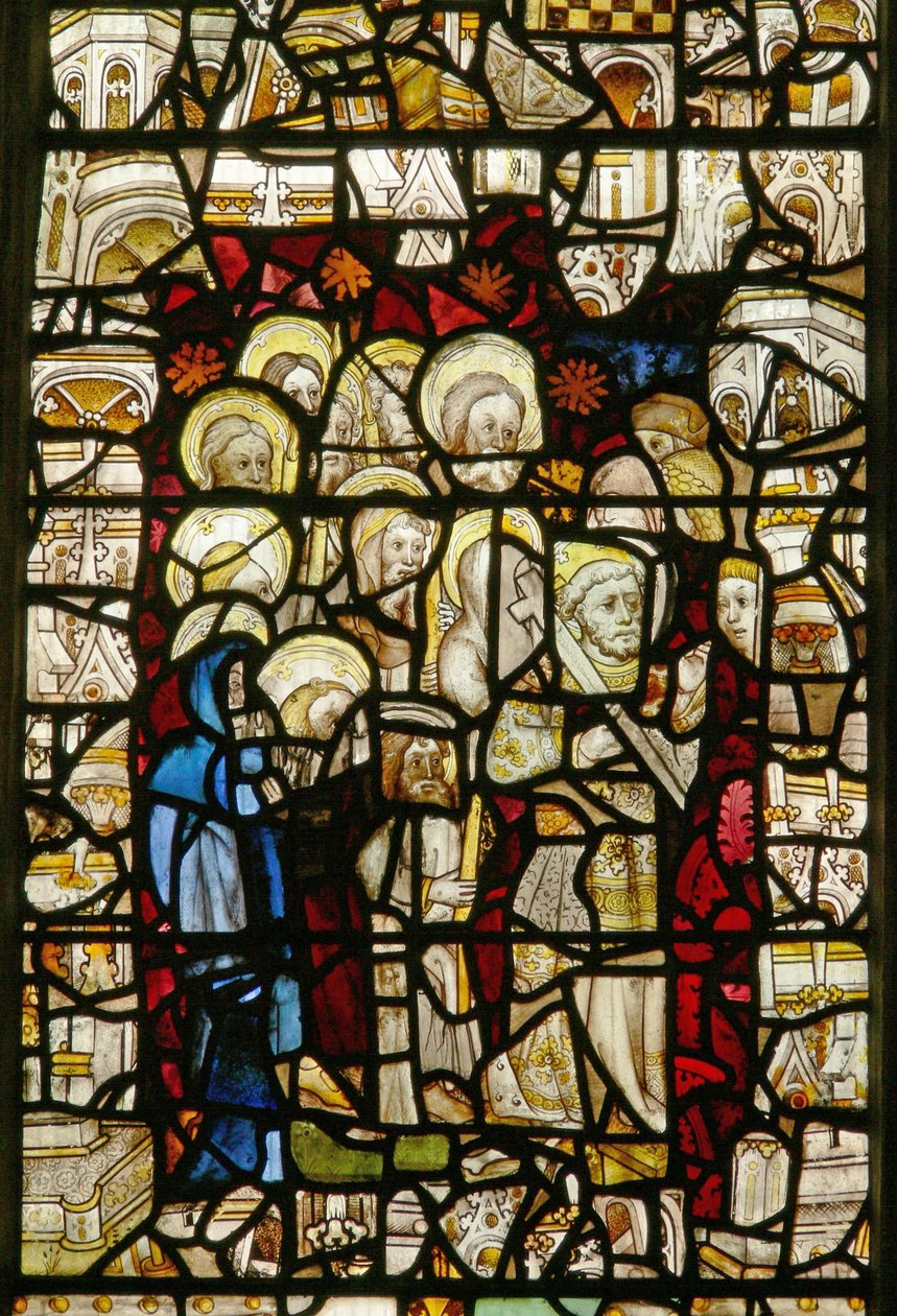 A janela do leste representando uma procissão: Candlemas ou Corpus Christi de English School